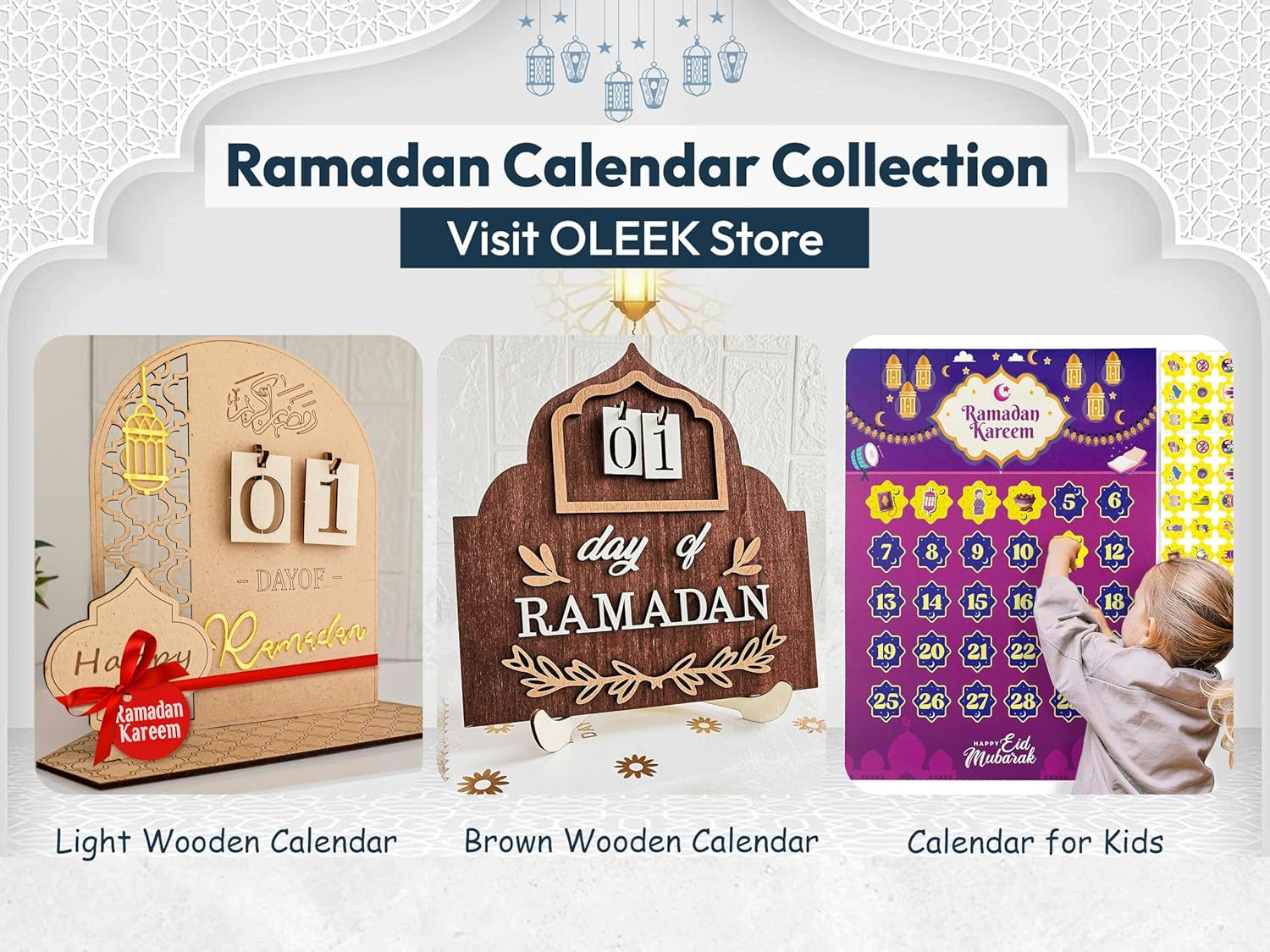 Ramadan Countdown Calendar 2025 – Decorative Advent Calendar for Kids & Home Décor