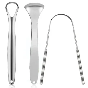 Premium 3pcs Metal Tongue Scraper