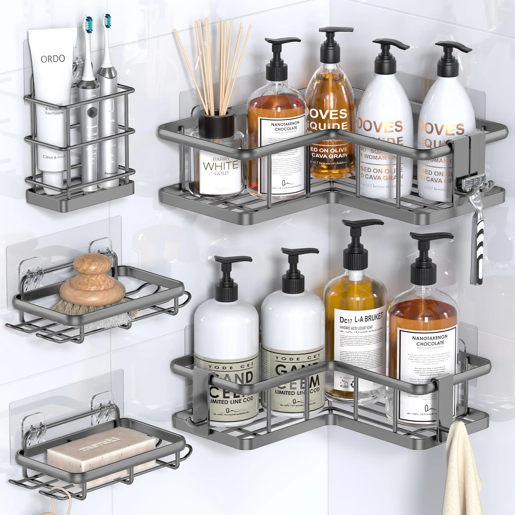5-Pack Corner Shower Organizer - Image 4