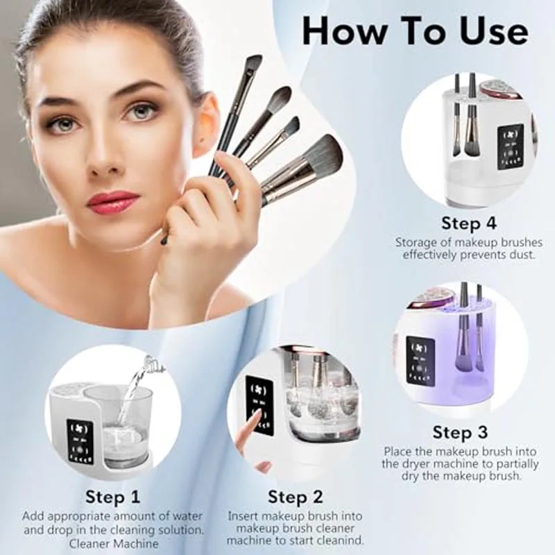 3-in-1 Electric Makeup Brush Cleaner - Image 4