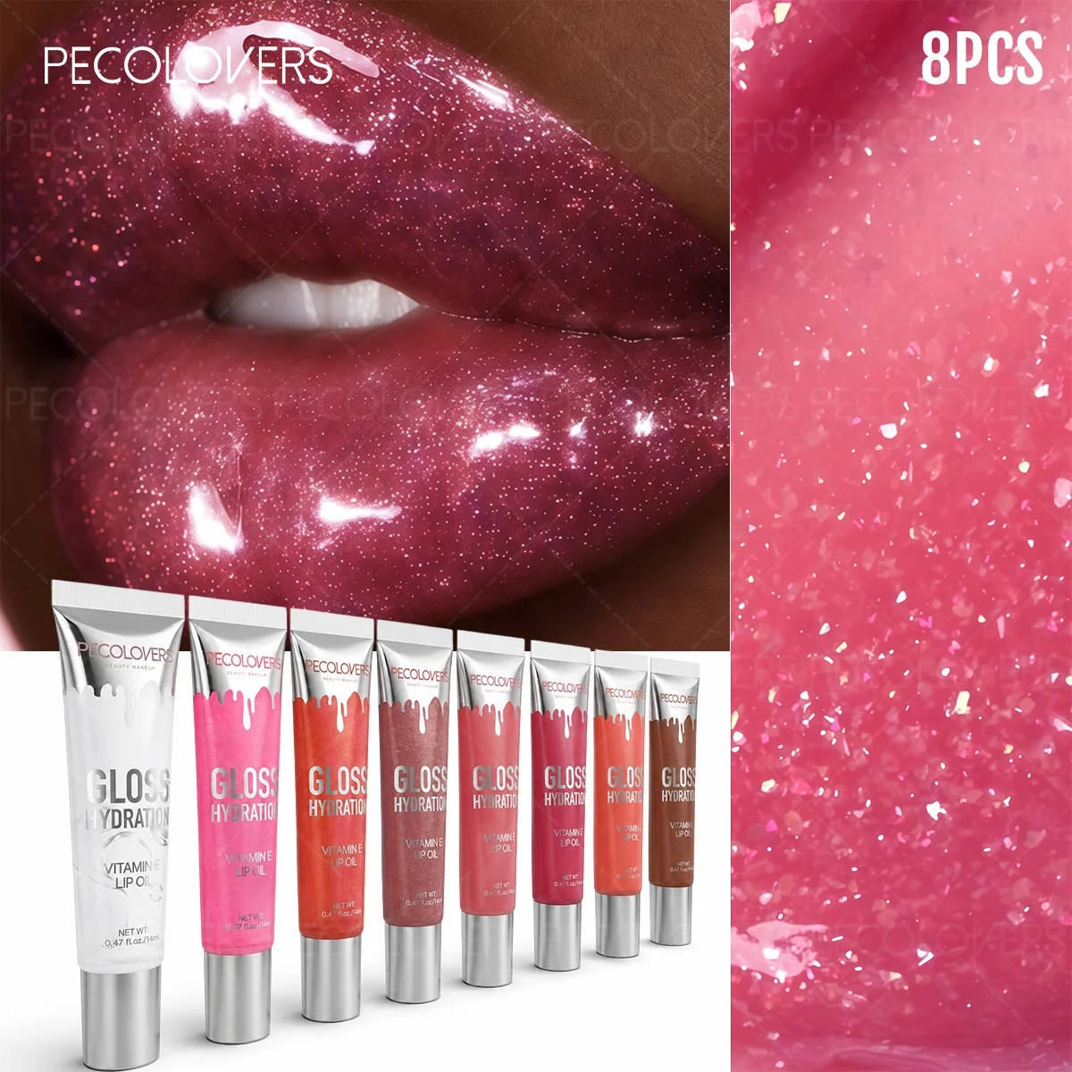 8PCS/SET Moisturizing Lip Oil Kit - Image 1