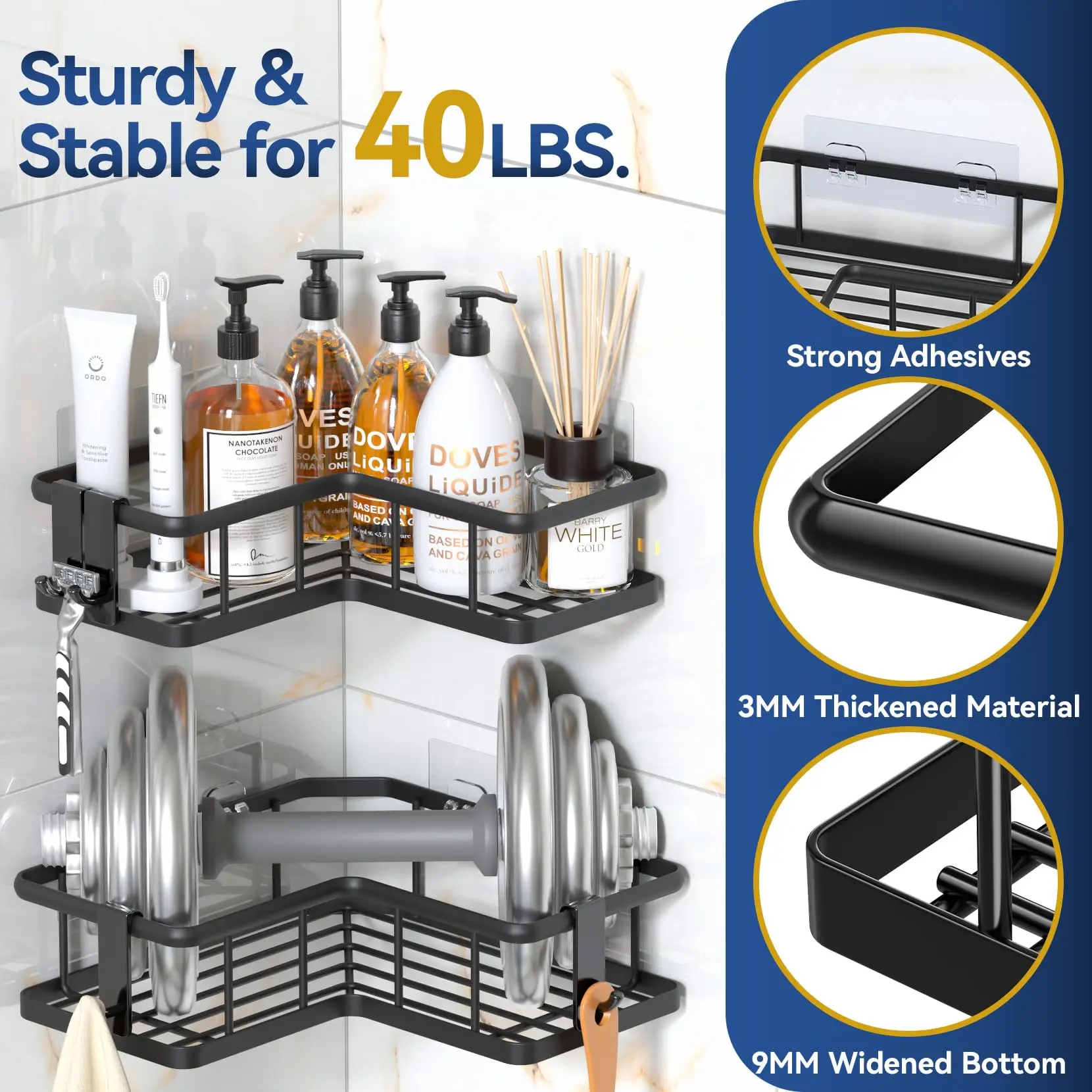 5-Pack Corner Shower Organizer - Image 2
