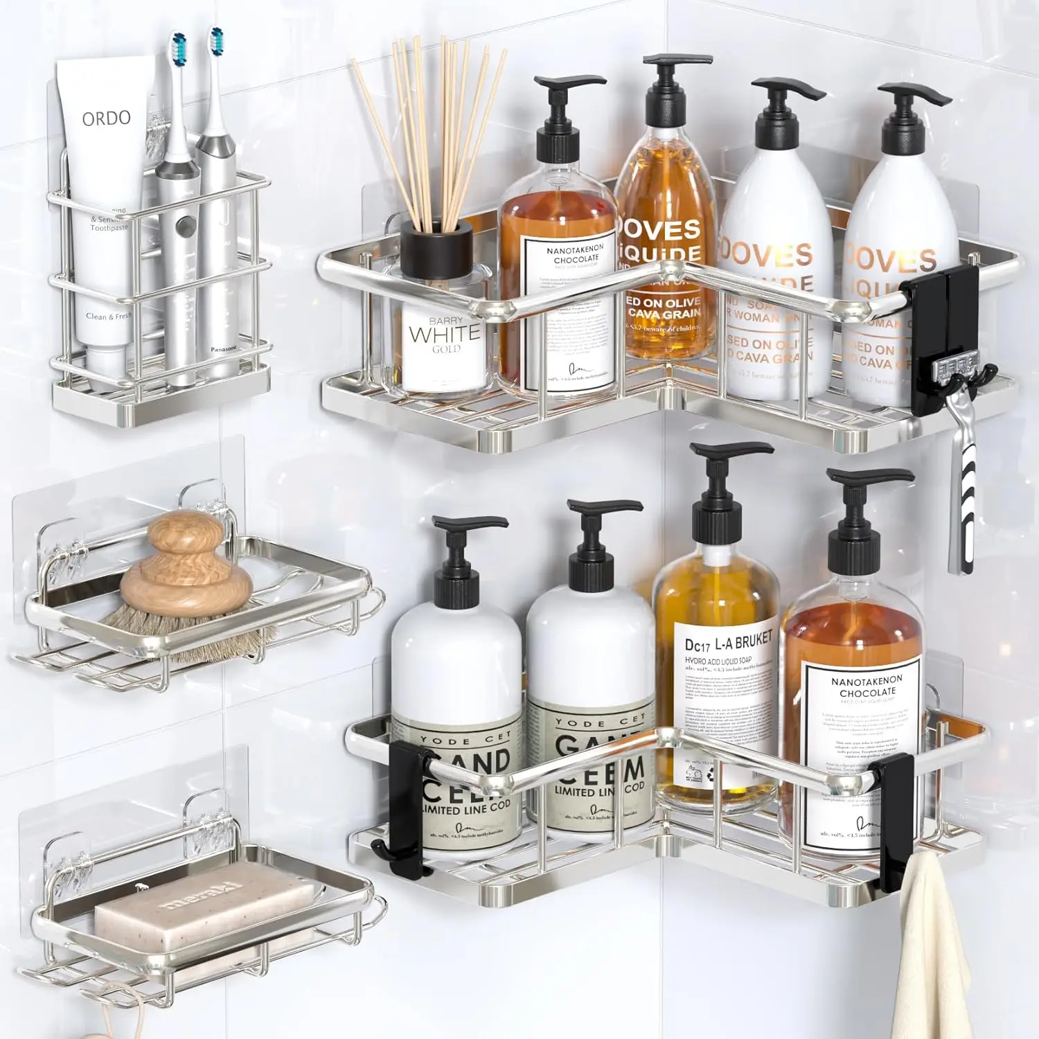 5-Pack Corner Shower Organizer - Image 6