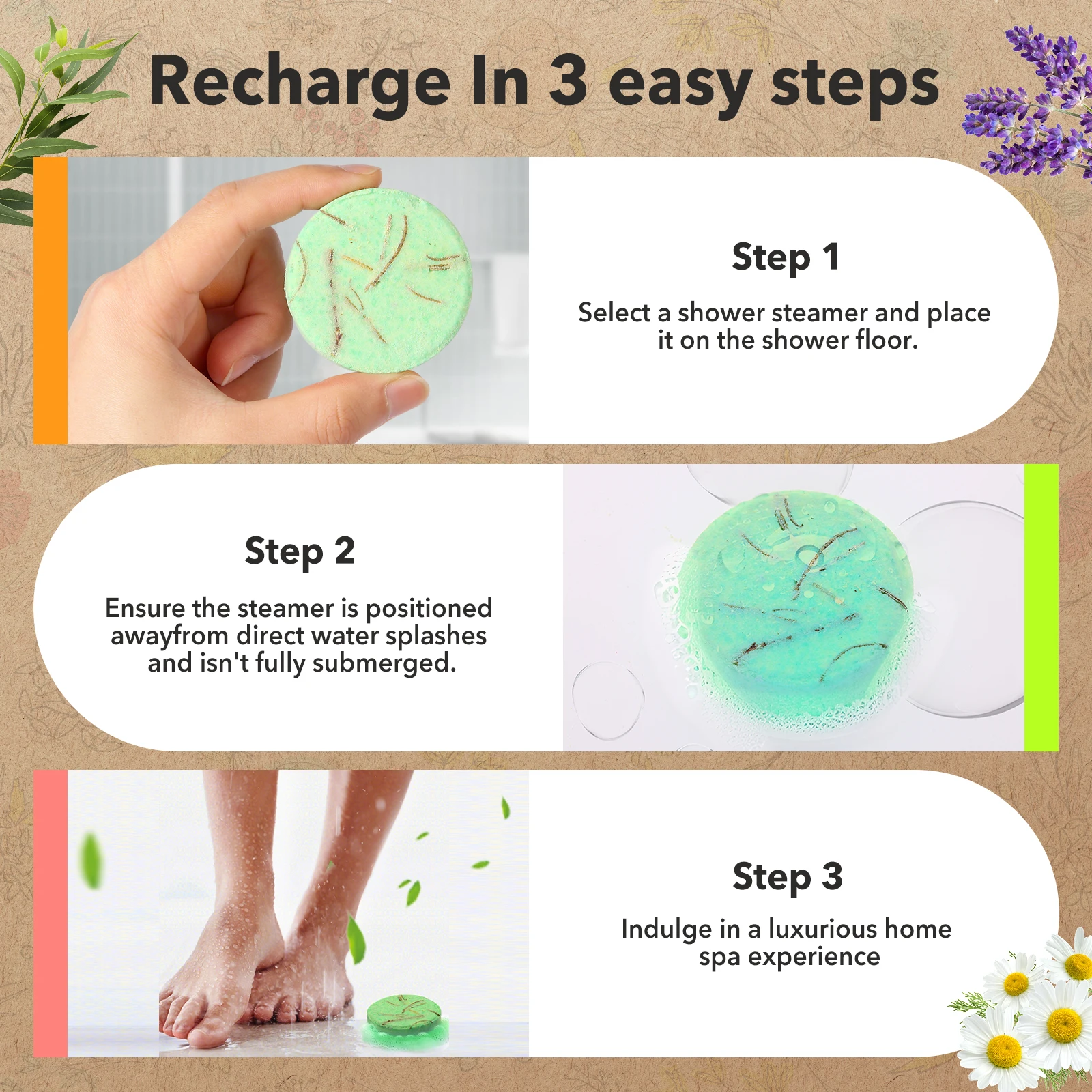 Shower Steamers Aromatherapy - 8 Pack - Image 3