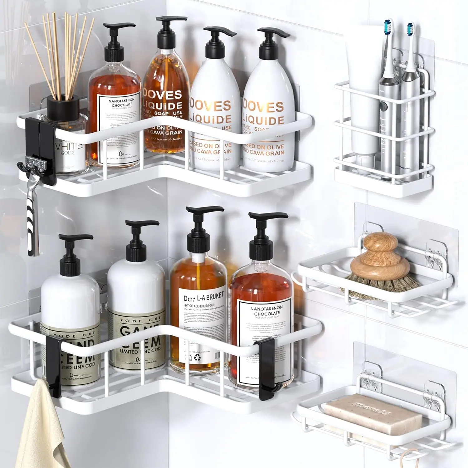 5-Pack Corner Shower Organizer - Image 3