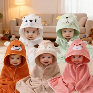 Coral Fleece Bath Towel for Infants